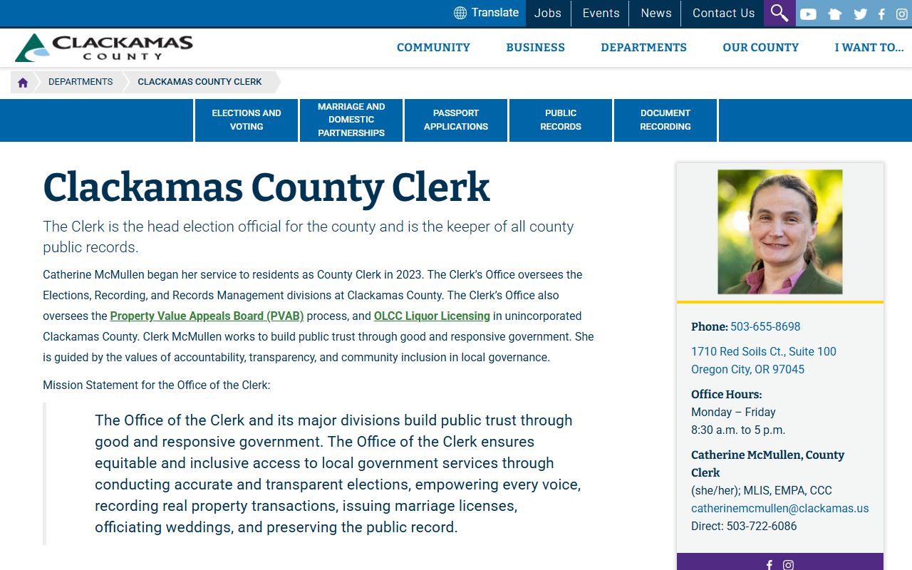 Clackamas County property records assessment and taxation website