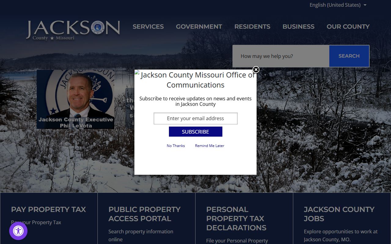 Jackson County government website with property assessment tools for Medford