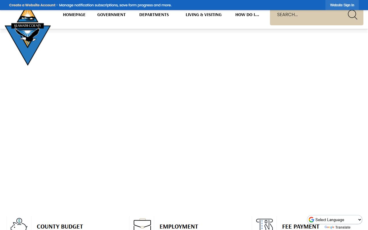 Klamath County government website for property records and tax information