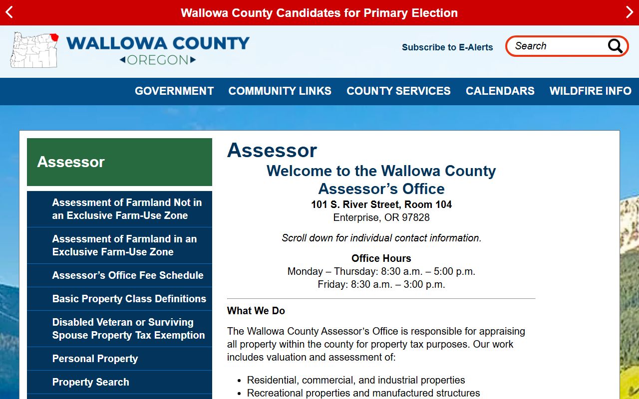 Wallowa County property records assessor website