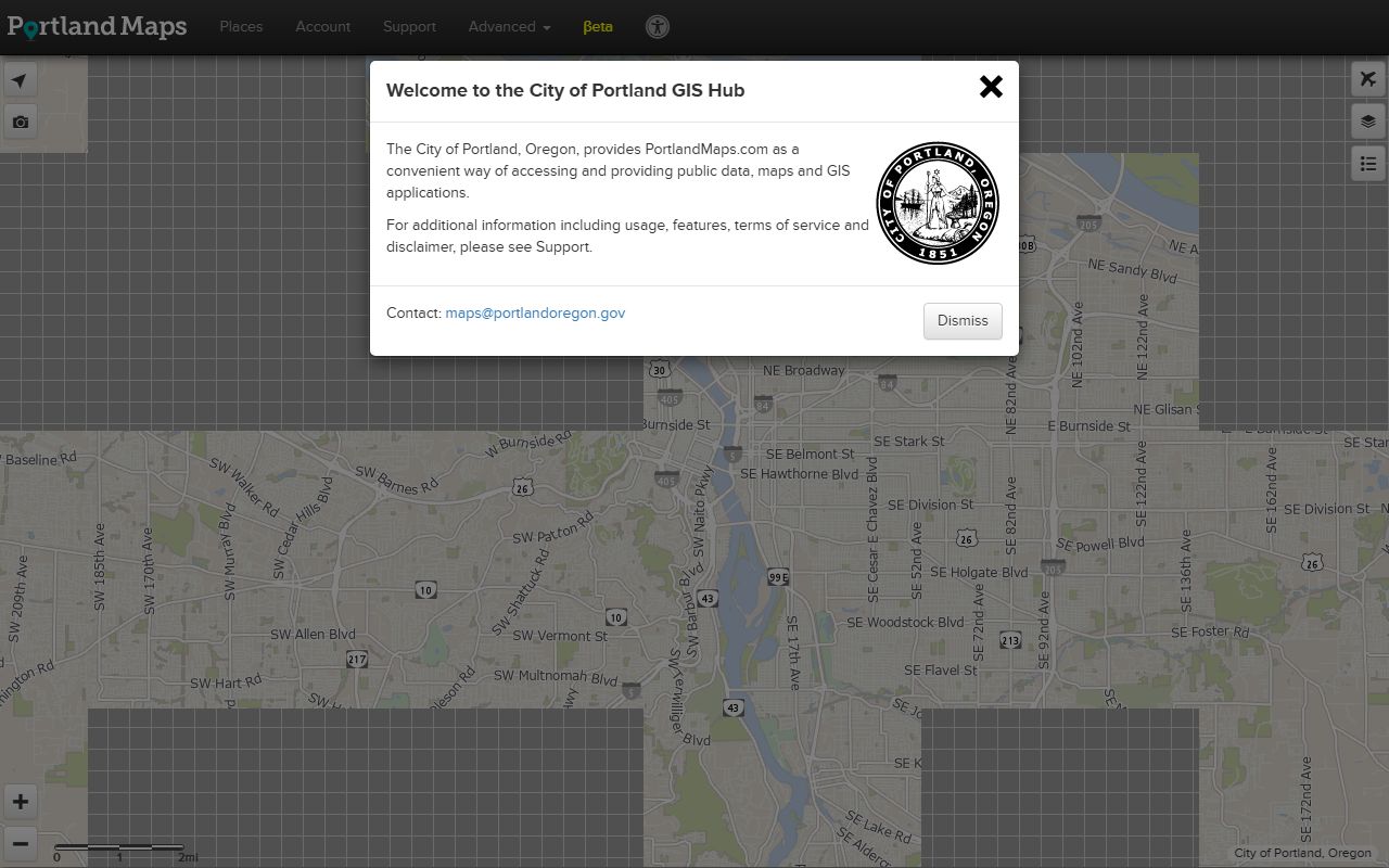 PortlandMaps property records viewer in Oregon